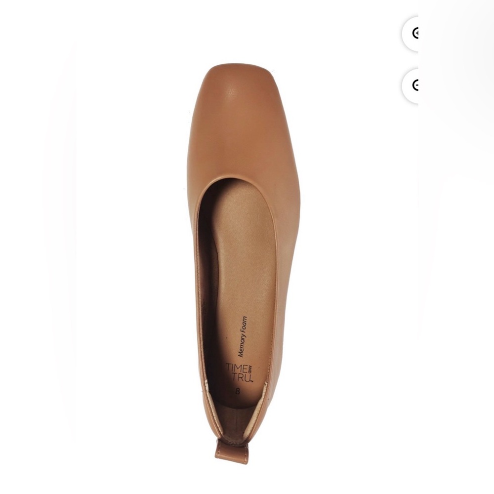 New Time And Tru Ballet Flats Womens Tan Memory Foam Slip On Shoes - Size 9